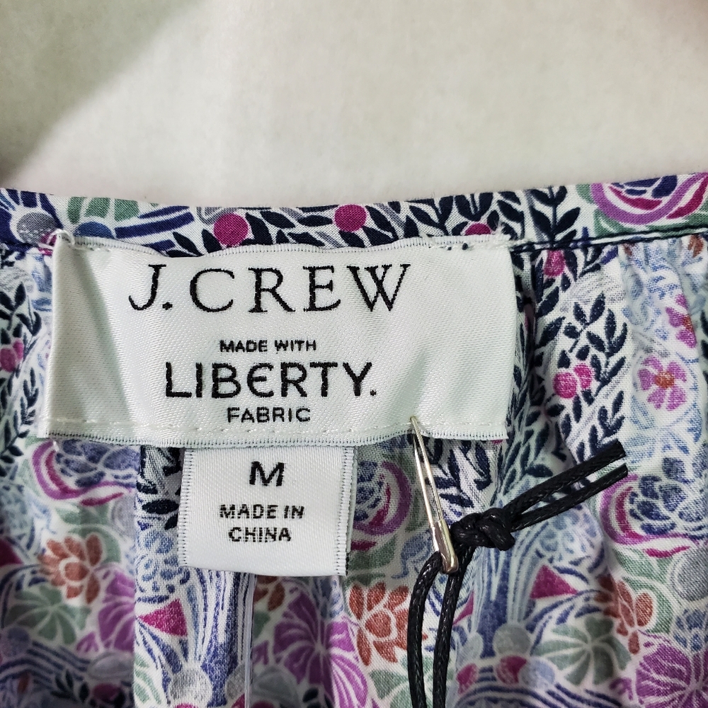 🆕️ J. Crew Liberty® Of London Fabric Button Front floral Shirt Dress Medium NWT - Picture 6 of 13